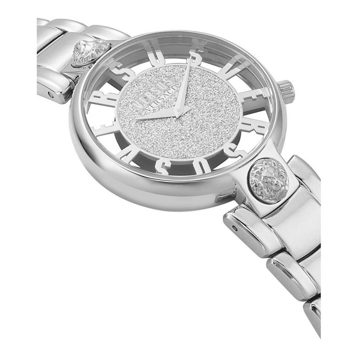 Versus Versace Damenarmbanduhr – Silber | Glitzer-Zifferblatt & Edelstahlarmband| MEVANAILS
