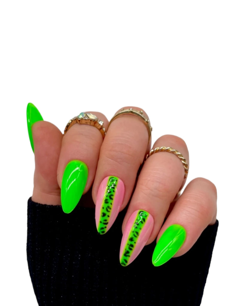 Gift Grün Neon – Knallgrüne Press On Nails