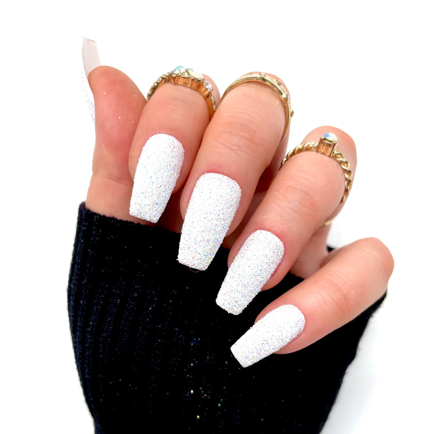Ice Queen Nägel – Glitzer Press Ons Winter Look | MEVANAILS