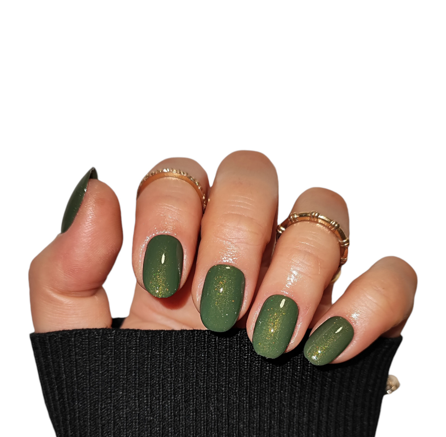 Militär Grün mit Glitzer – Press On Nägel im Army-Look | MEVANAILS