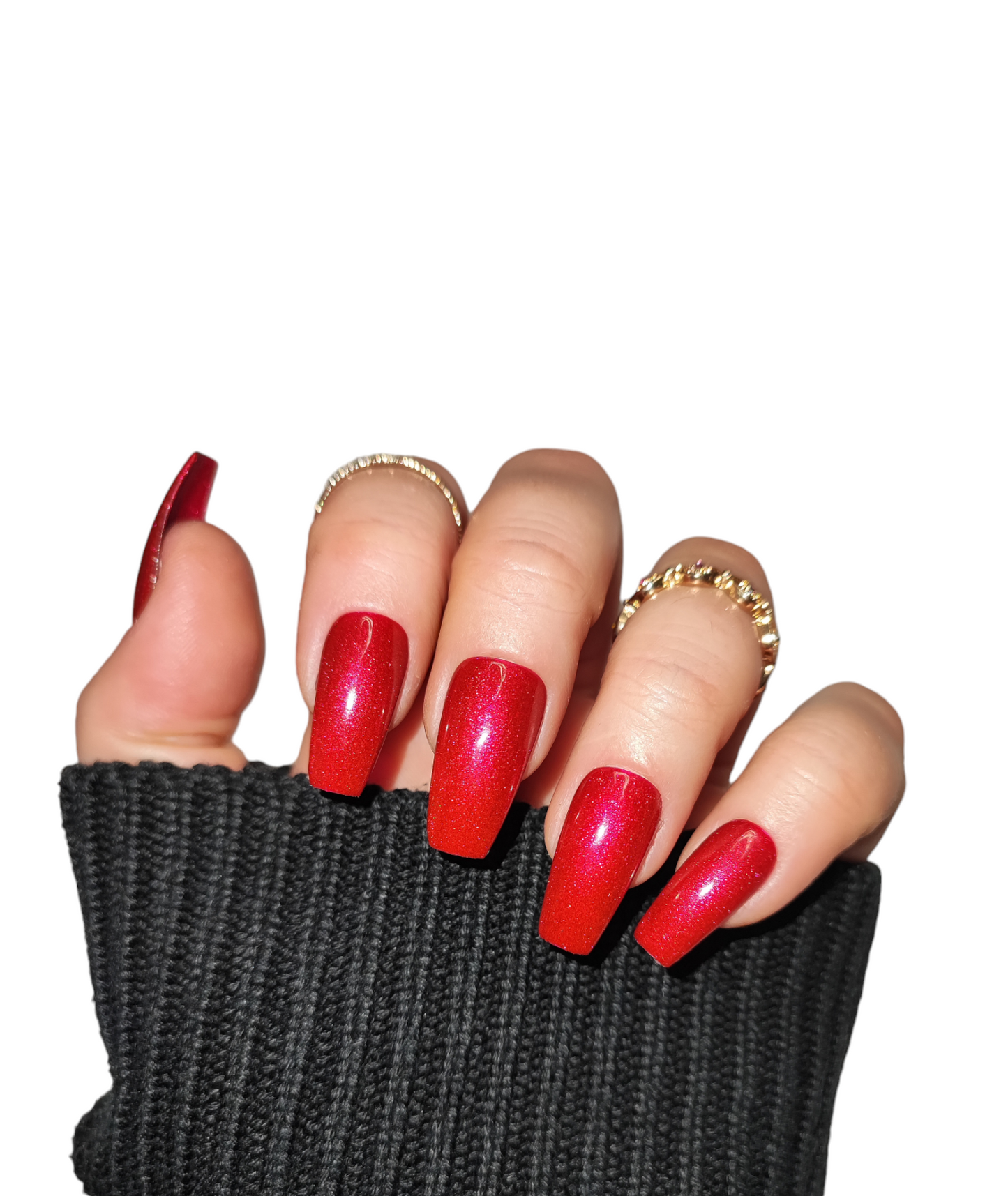 Red Metallic – Rote Metallic Press On Nägel | MEVANAILS