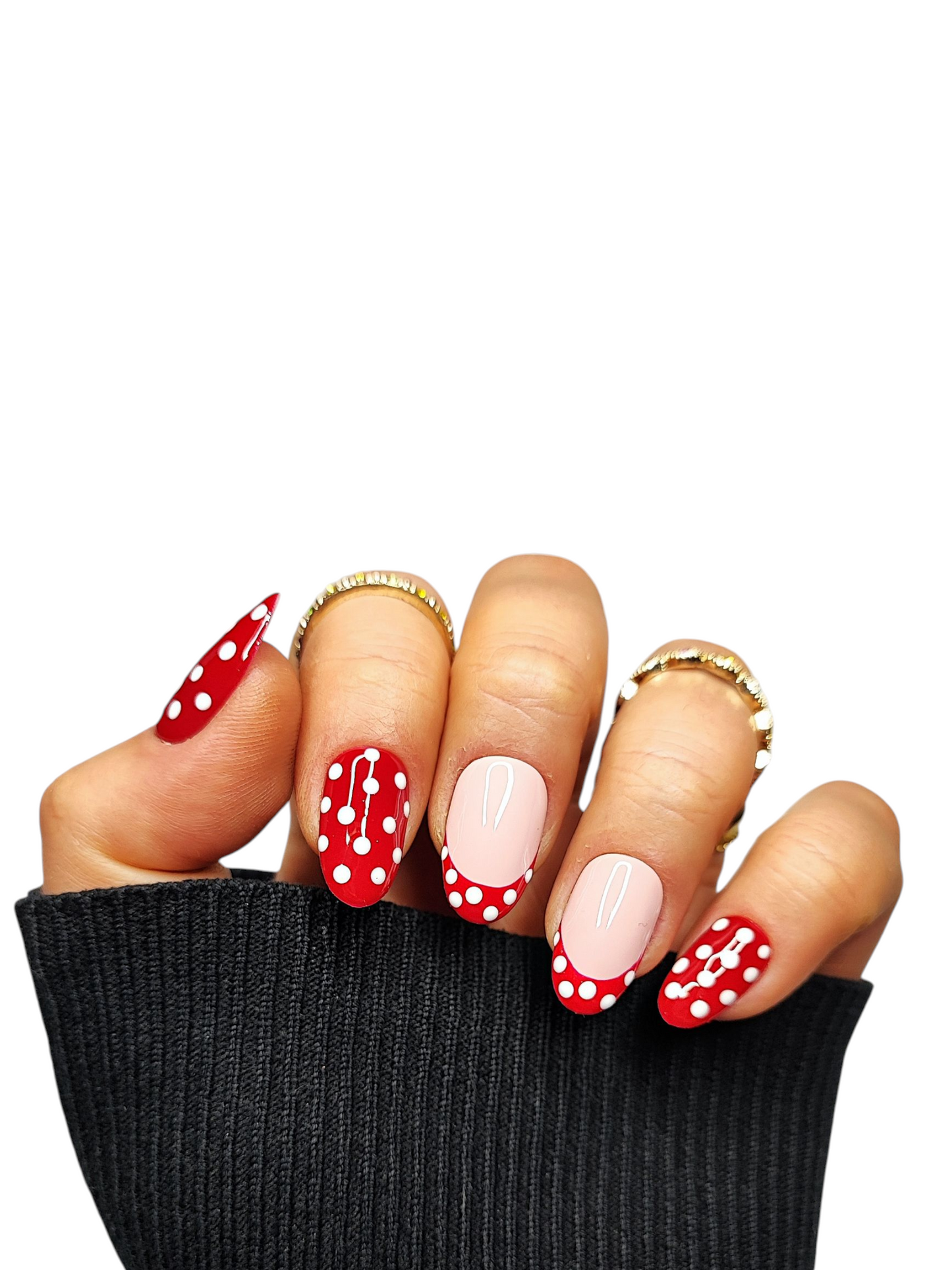 Rote Polka-Dot Press‑On Nails | MEVANAILS