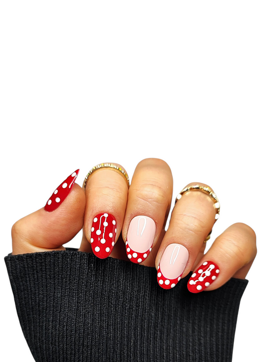 Rote Polka-Dot Press‑On Nails | MEVANAILS