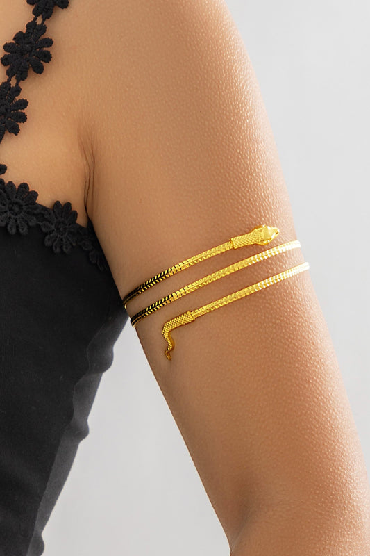 Schlangen-Armreif in Gold – Statement-Schmuck für den Oberarm | Flexibel & elegant
