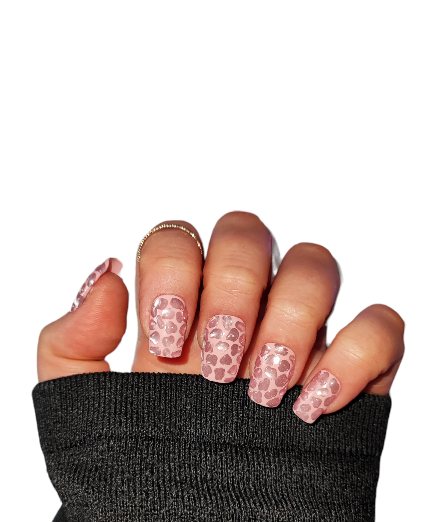 Chrome Elegant Nude – Nude Press On Nägel mit Chromeffekt | MEVANAILS