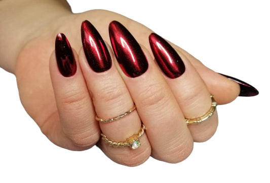 Mirror Chrome Red – Rote Chrome Press On Nägel | MEVANAILS