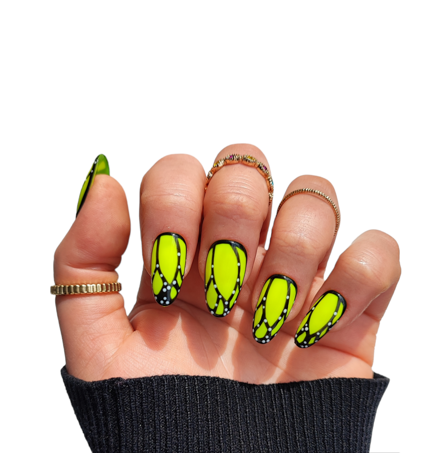Sommer Neon Grün – Leuchtende Press On Nägel | MEVANAILS