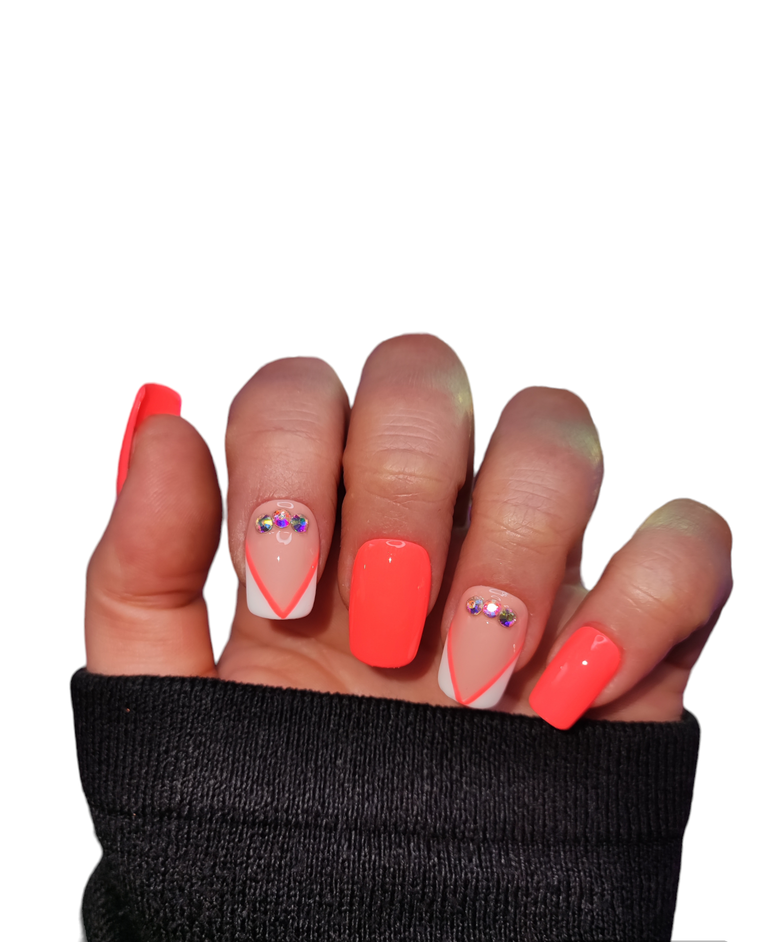 Spring French Neon – French Press On Nägel in Neonfarben | MEVANAILS
